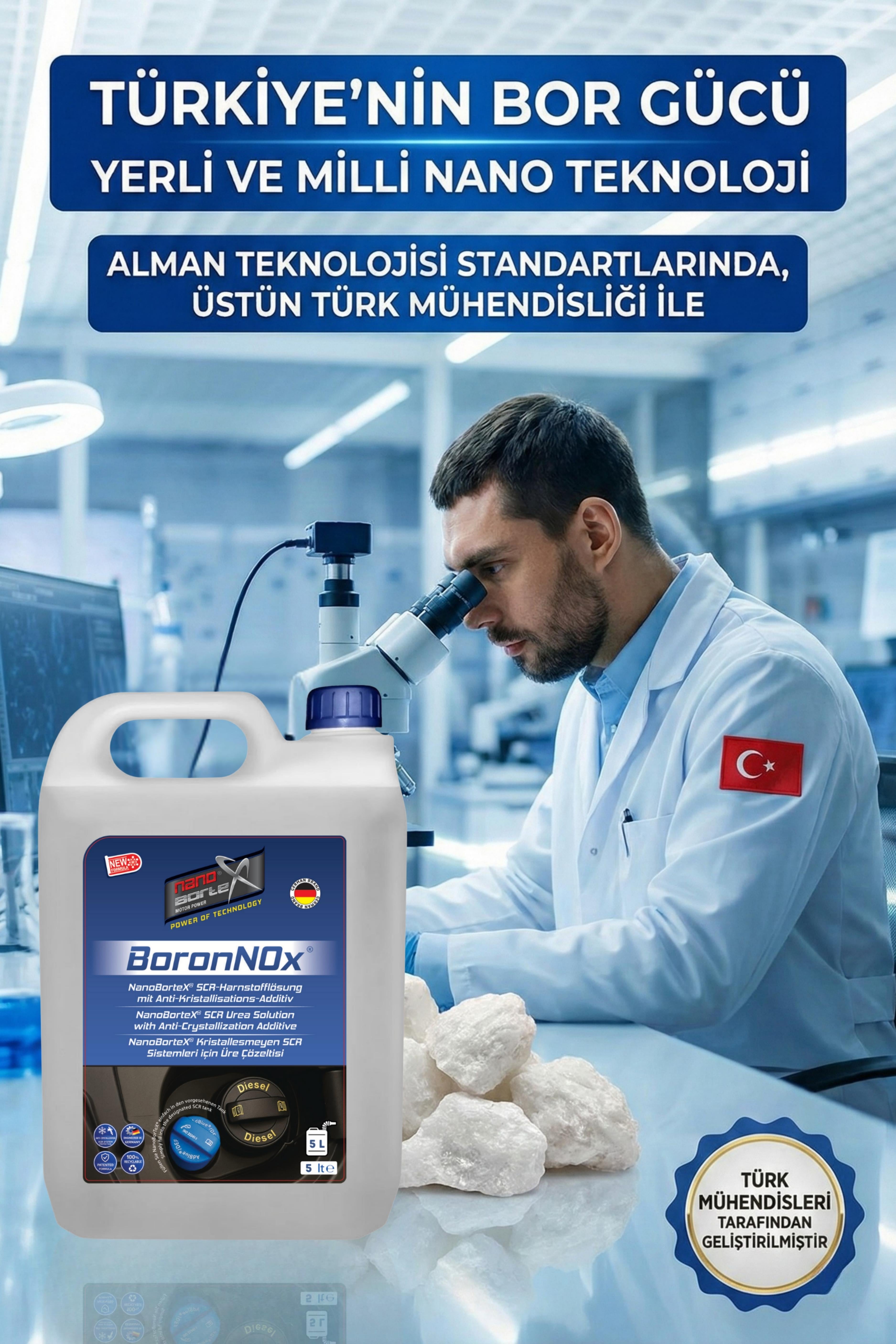Nanobortex BoronNOX Kristalleşmeyen SCR & Üre Sistemi Çözümü (DEF / Adblue® Sıvısı) Kristaleşme Karşıtı ,Tıkanma Önleyici Bor Teknolojisi