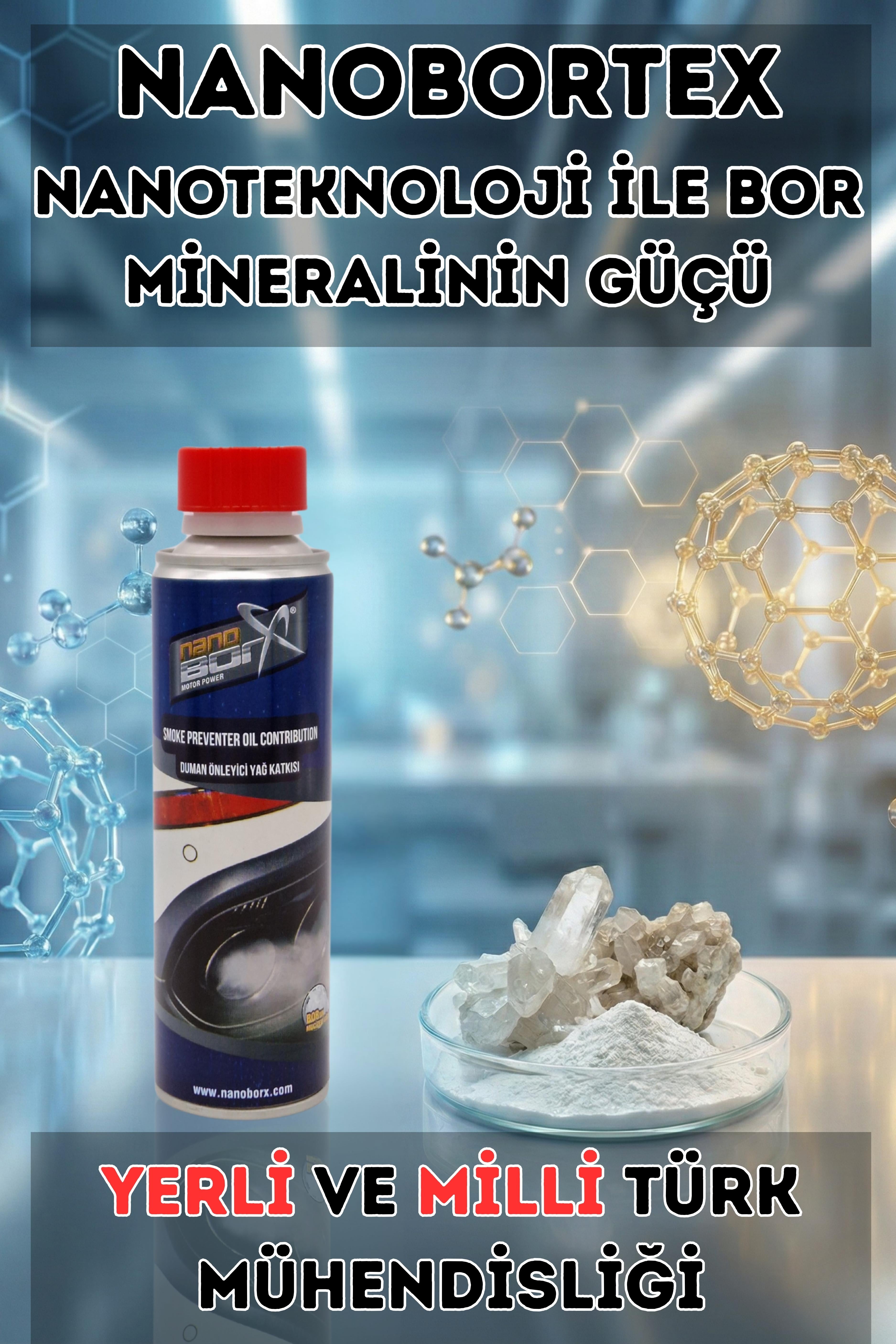NanoBorTeX Duman Kesici & Yağ Yakma Önleyici Motor Yağ Katkısı - Mavi ve Kara Duman Durdurucu