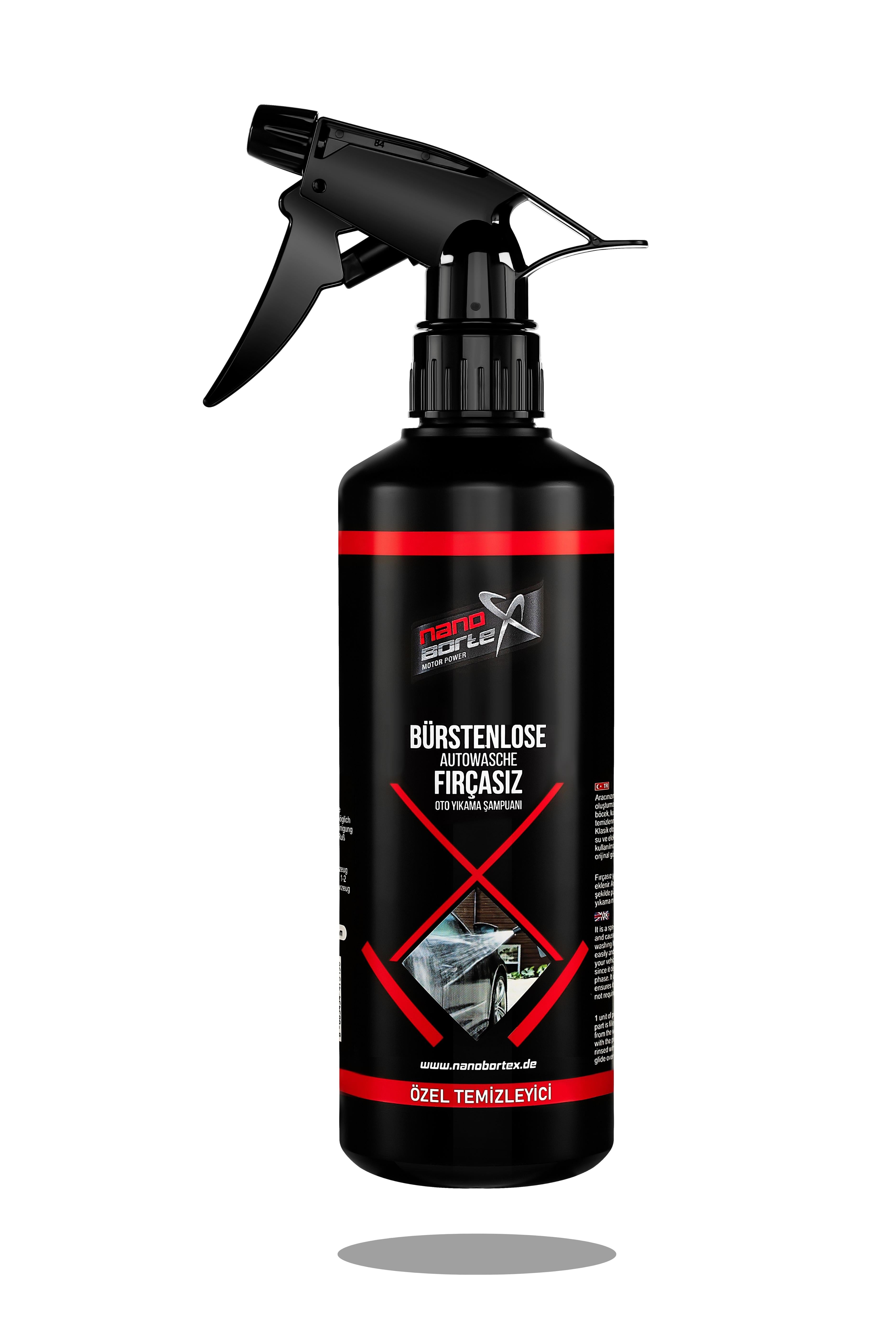 NanoBorTeX Fırçasız Oto Yıkama Şampuanı - Süngersiz Çizik Önleyici Temizlik & Parlaklık 500 ML