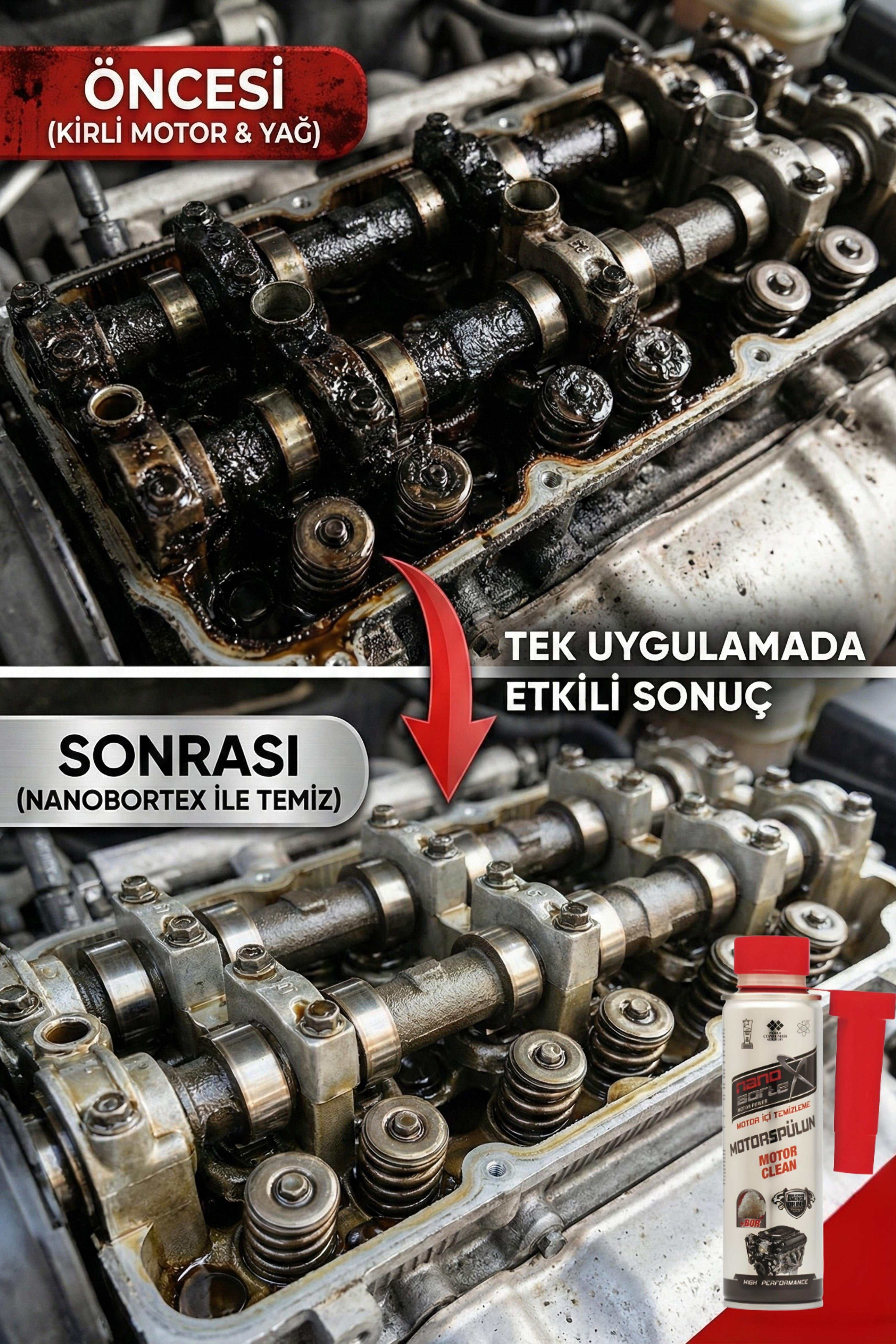 NanoBorTeX Profesyonel Motor İçi Temizleyici - Engine Flush & Yağ Sistemi Temizleme