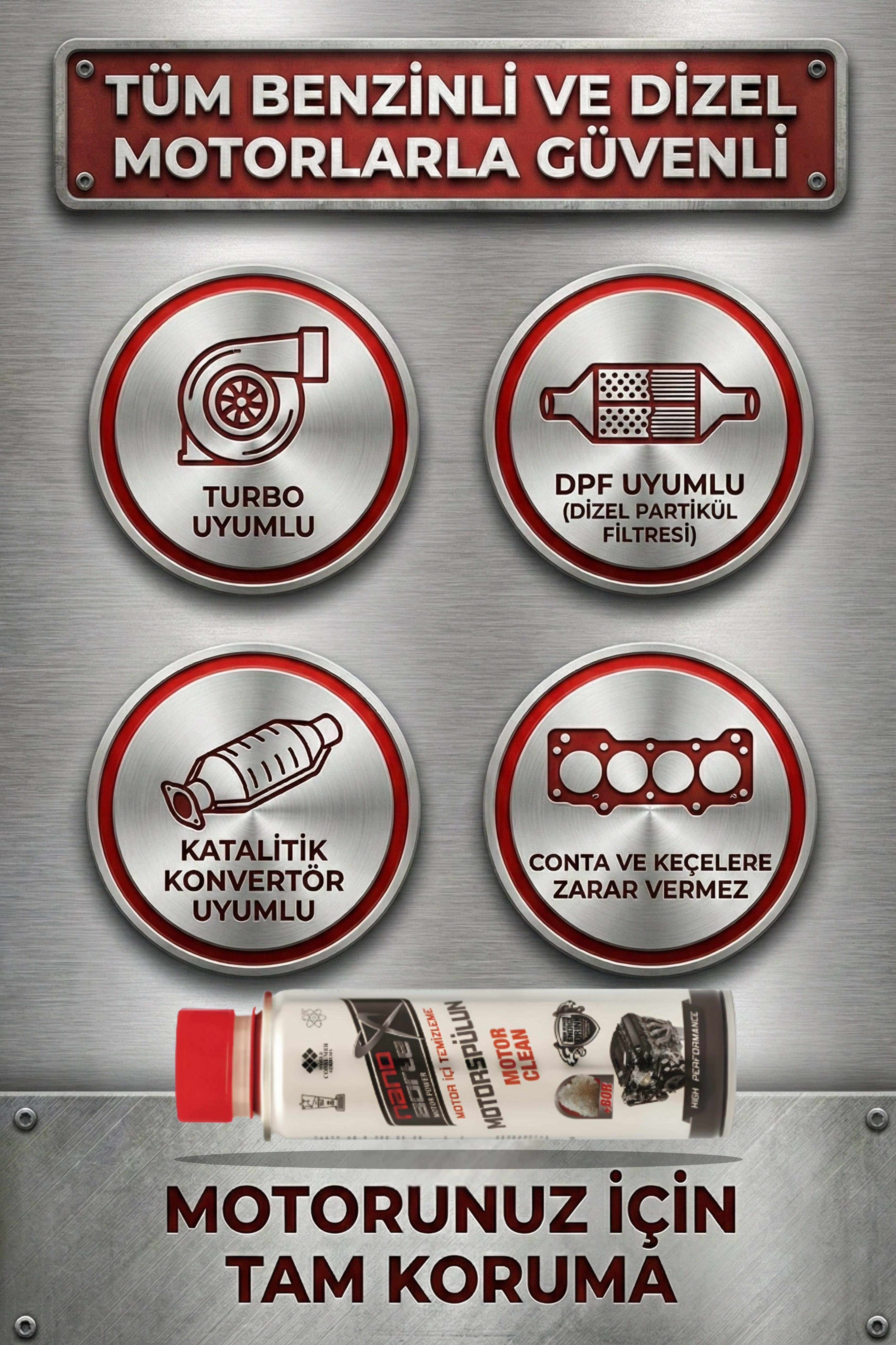 NanoBorTeX Profesyonel Motor İçi Temizleyici - Engine Flush & Yağ Sistemi Temizleme