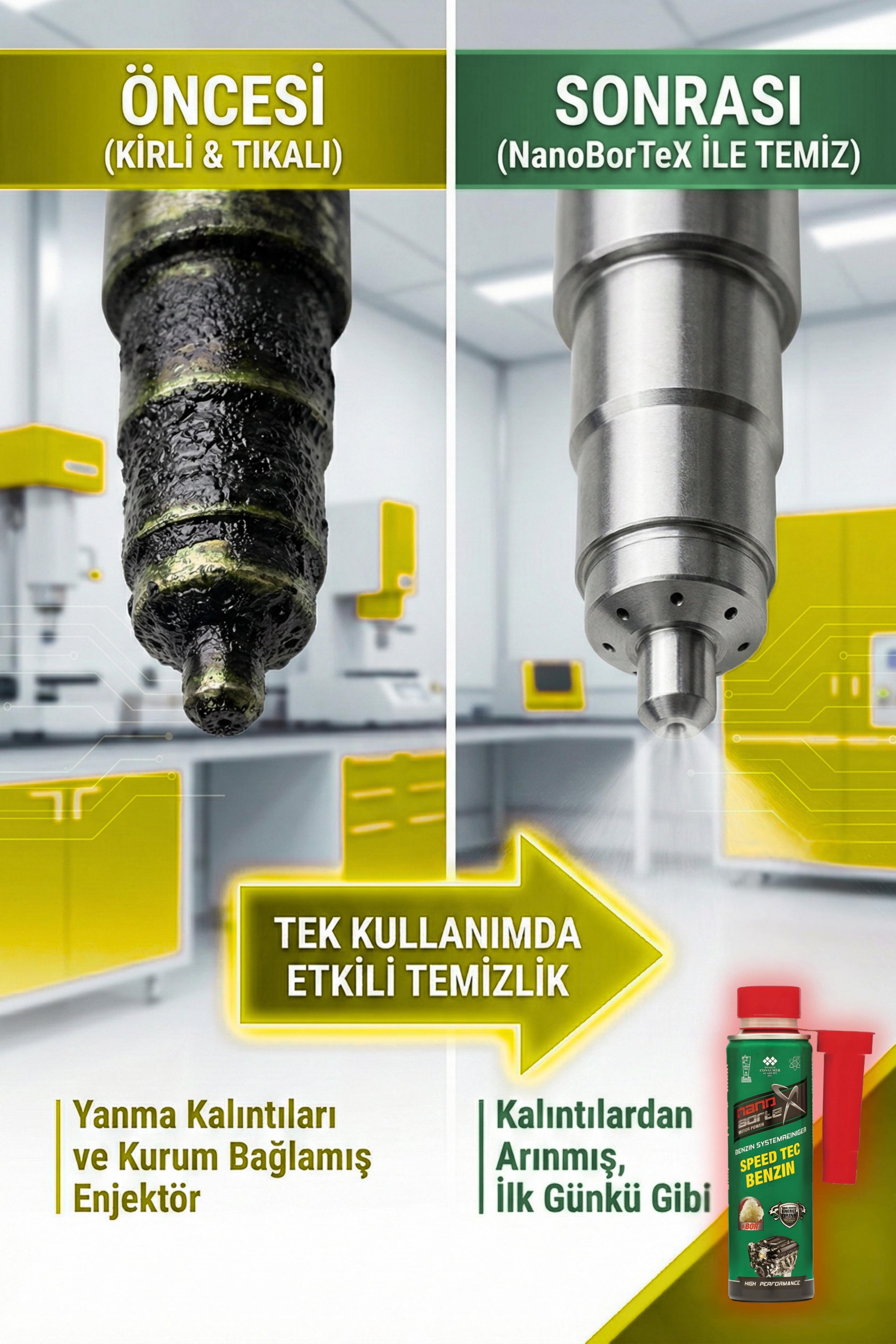 NanoBorTeX Speed Tec Benzin Katkısı - Bor Teknolojili, Enjektör ve Valf  Temizleyici