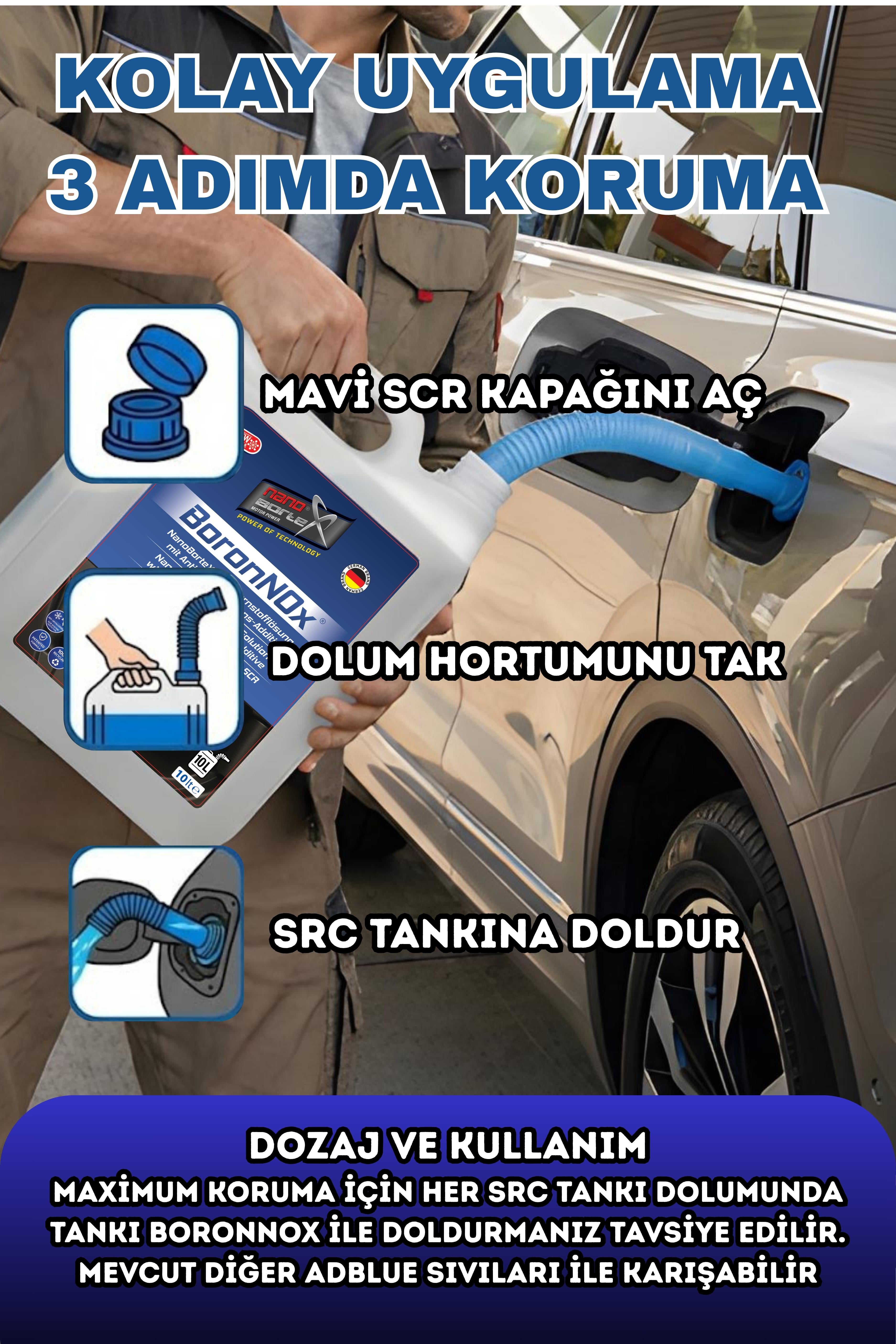 Nanobortex BoronNOX Kristalleşmeyen SCR & Üre Sistemi Çözümü (DEF / Adblue® Sıvısı) Kristaleşme  Karşıtı ,Tıkanma Önleyici Bor Teknolojisi