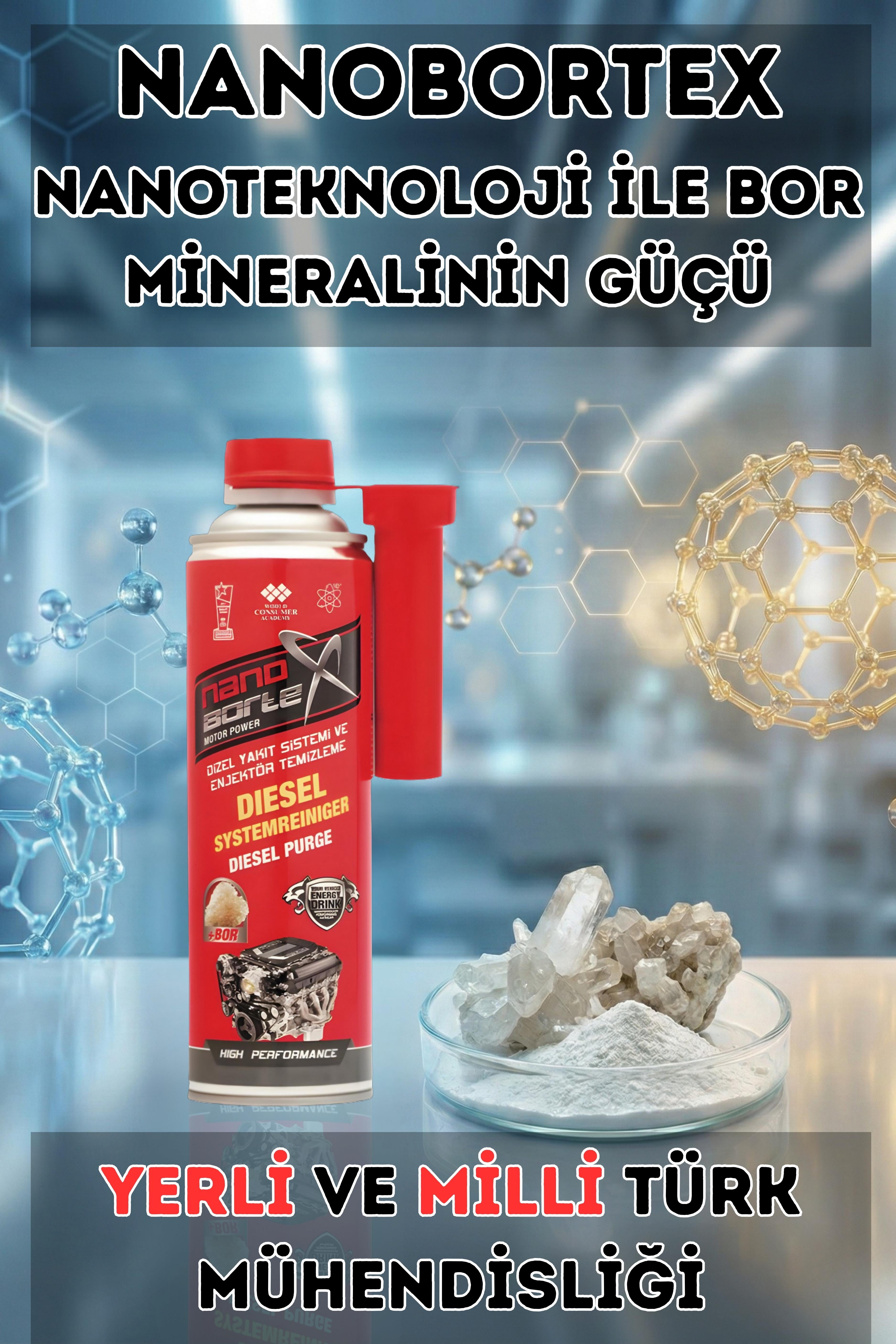 Nanobortex Dizel Sistem Temizleyici - Yakıt Tasarrufu Sağlayan Enjektör Temizleyici Bor Katkısı