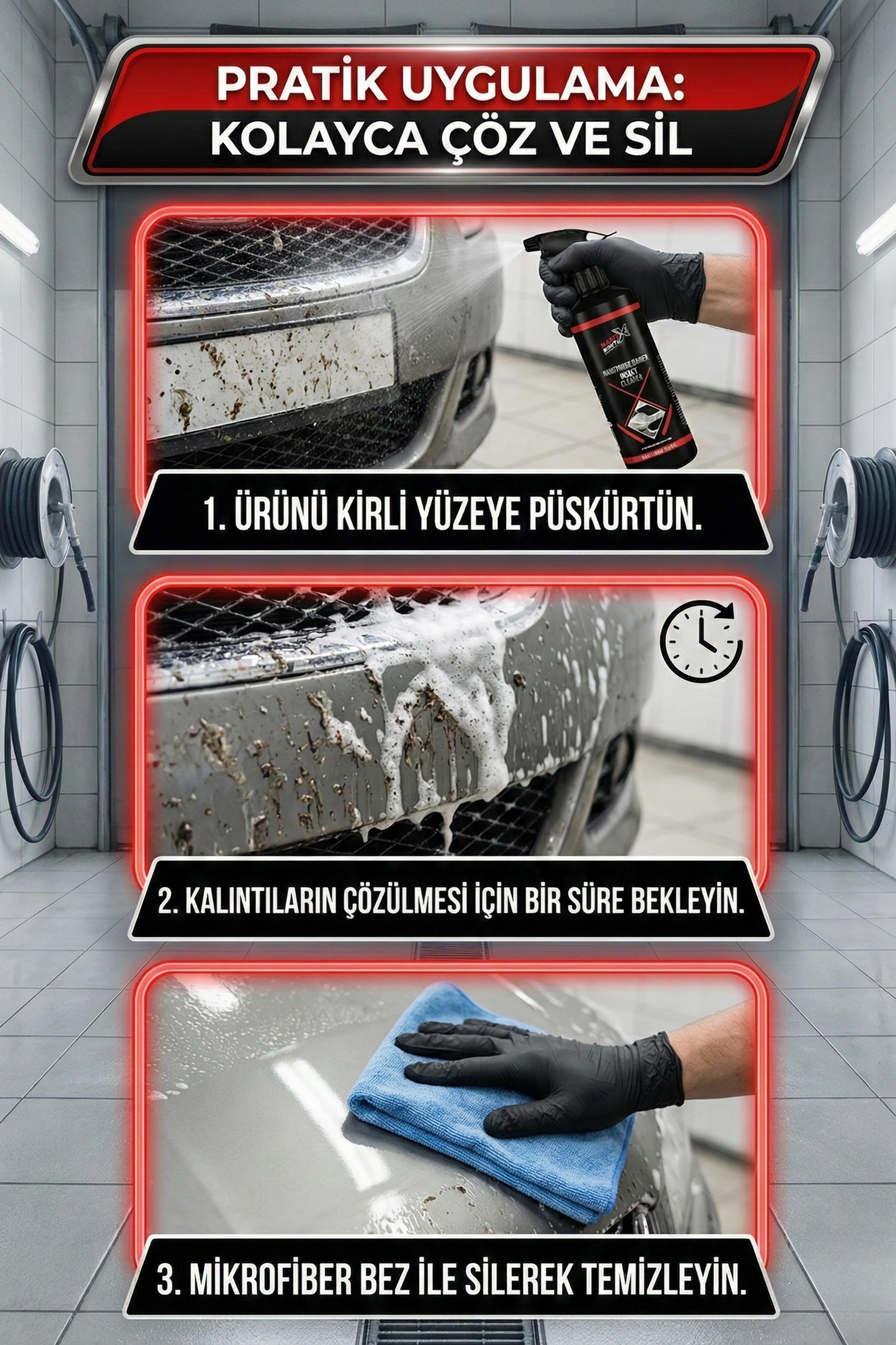 NanoBorTeX Böcek ve Kuş Pisliği Temizleyici - Araç Dış Yüzey Hızlı Leke Çıkarıcı 500 ML