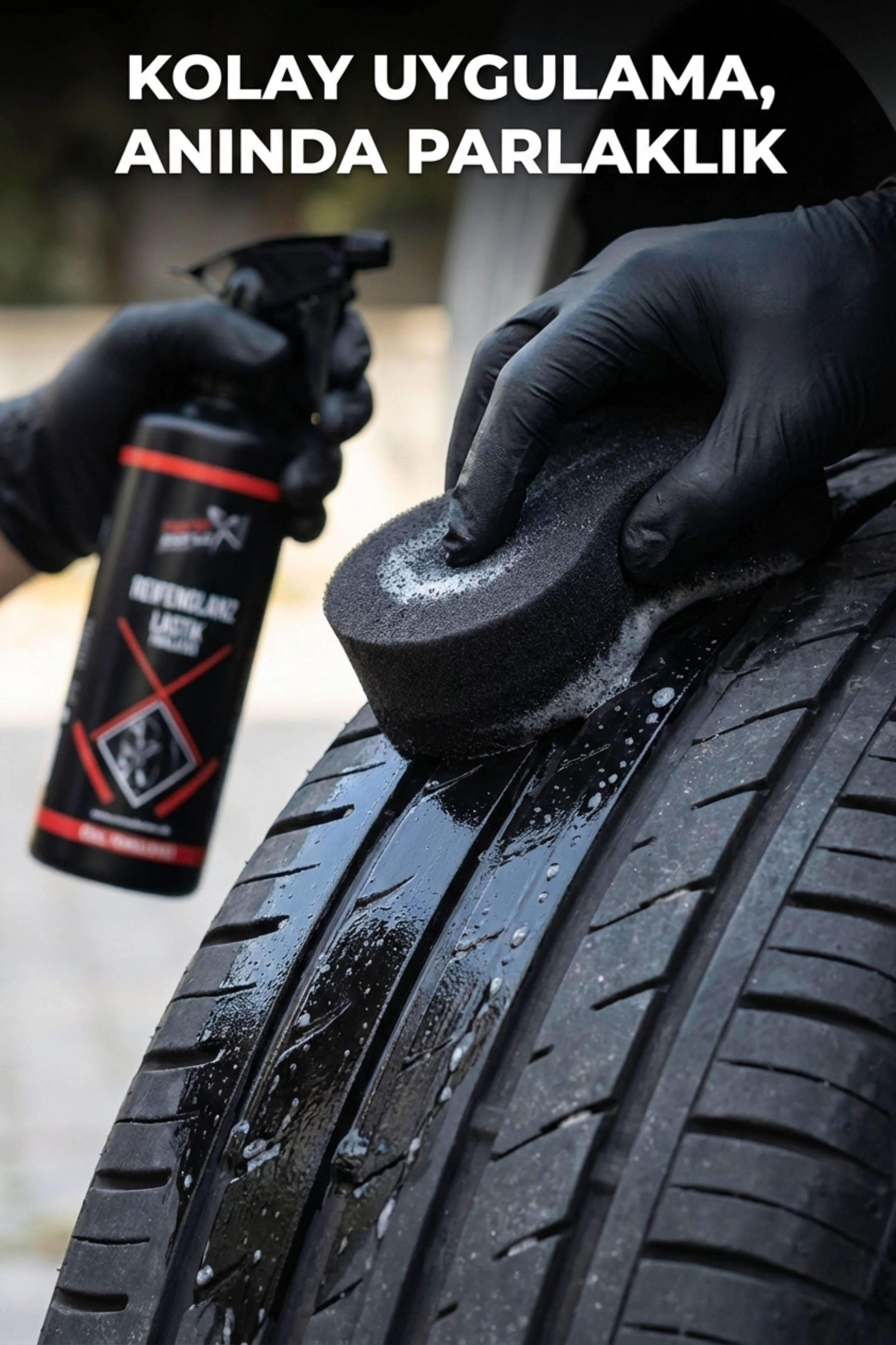 NanoBorTeX Lastik Parlatıcı ve Yenileyici Sprey - Uzun Süreli Islak Görünüm ve Derin  Siyahlık 500 ML
