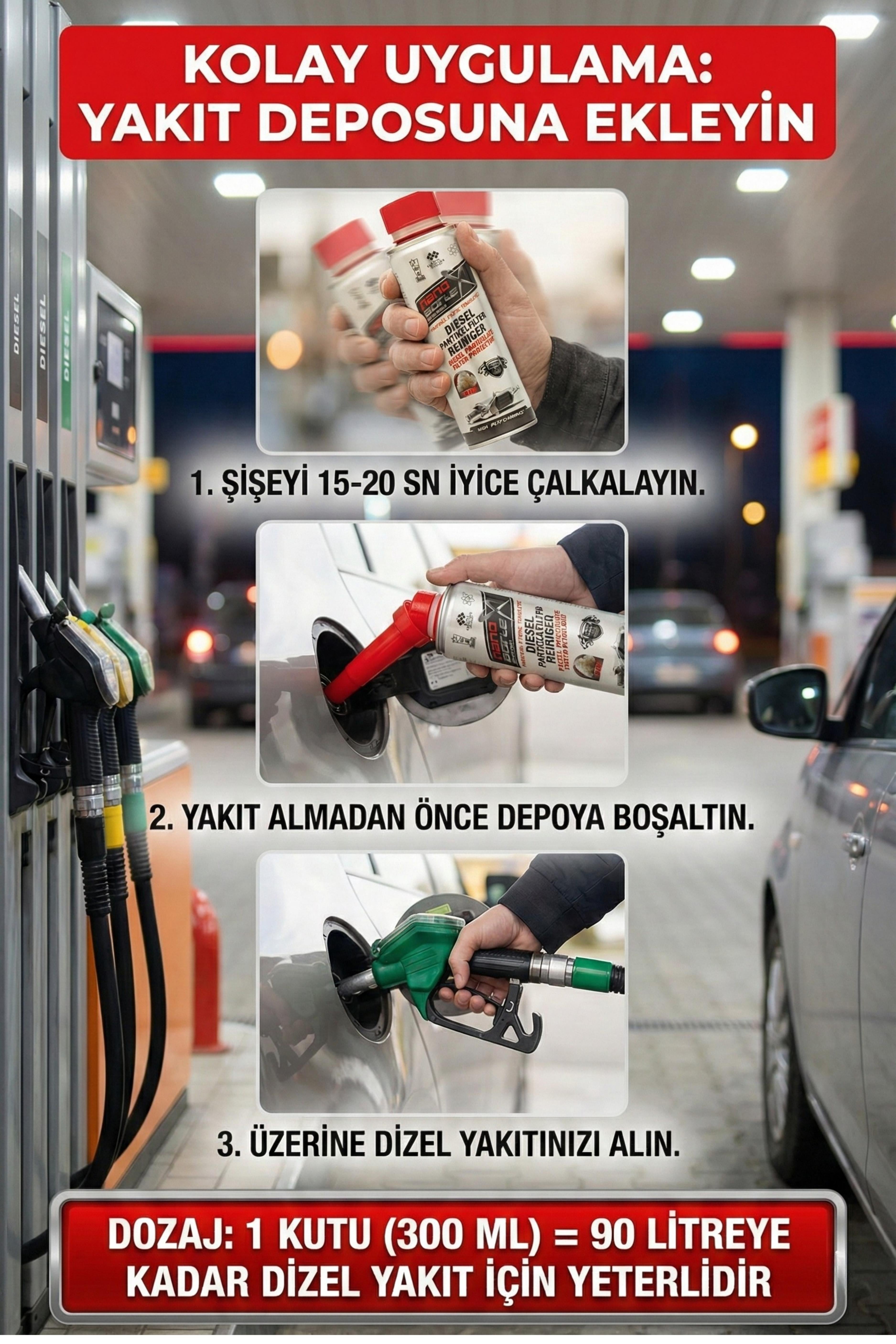 NanoBorTeX Dizel Partikül Filtre (DPF) Temizleyici Katkı - Tıkanıklık Giderici ve Filtre  Ömür Uzatıcı