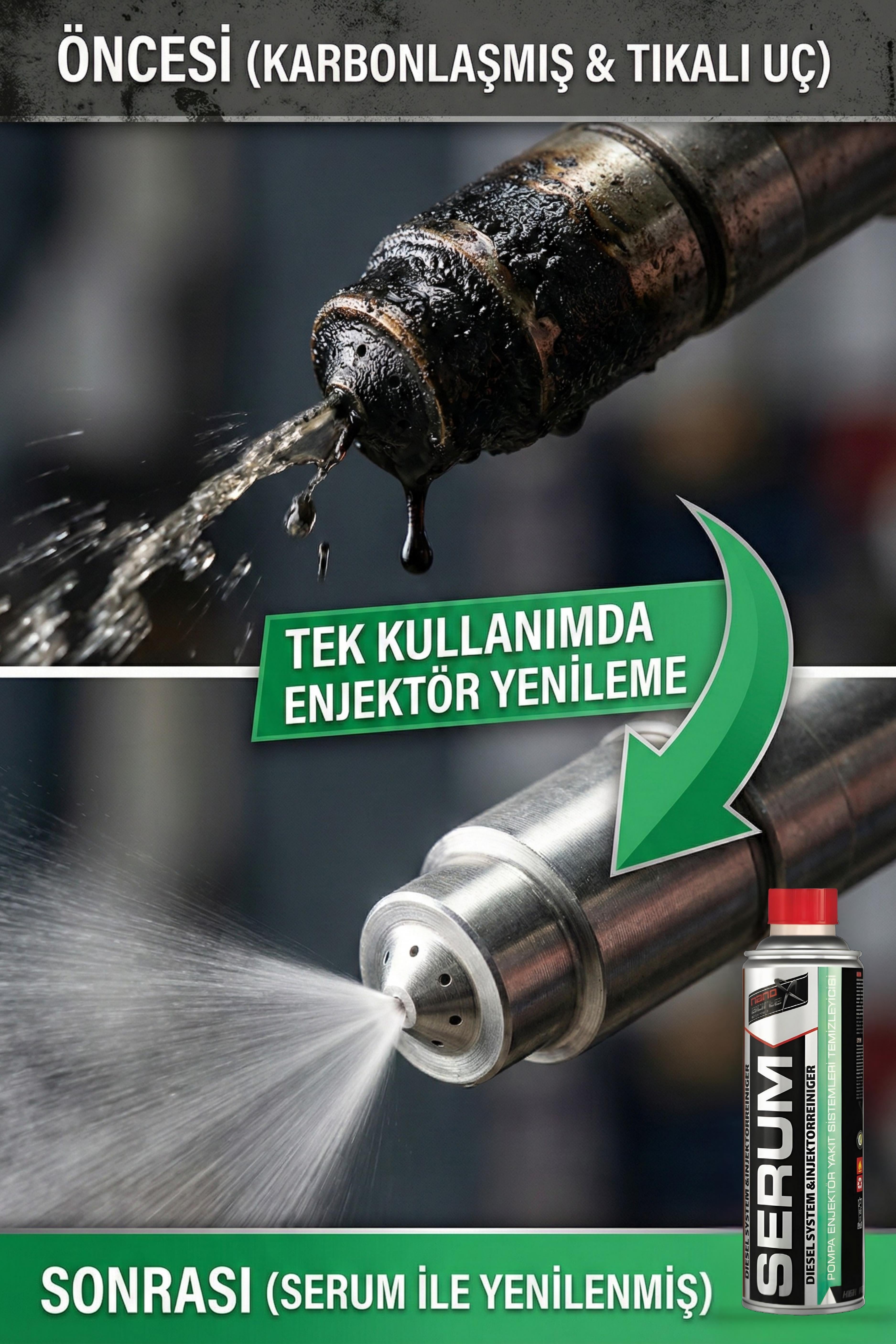 NanoBorTeX SERUM Dizel Yakıt Sistemi Temizleyici & Setan Artırıcı - Enjektör, EGR ve  DPF Koruyucu